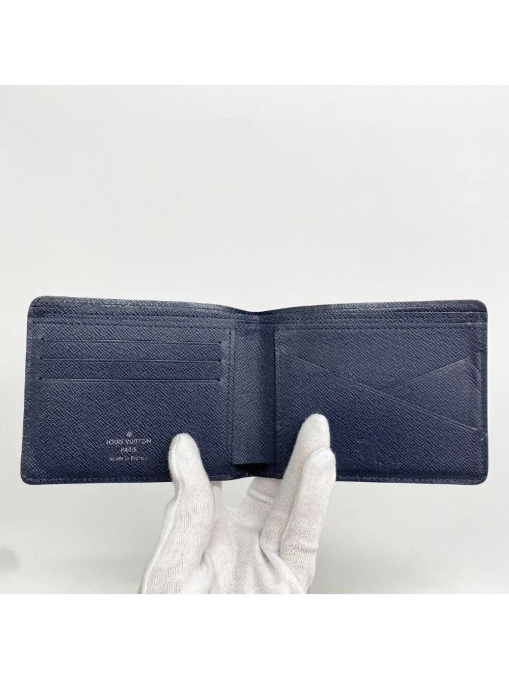 Louis Vuitton Billfold Epi Portefeuille Multiple Blue Marine Wallet